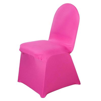 Balsa Circle 25 pcs Fuchsia Spandex Stretchable Banquet Chair Covers for Party Wedding Linens Decorations Dining Ceremony Reception Supplies