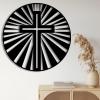 Mimiso Metal Wall Art,Crosses Wall Art Decor,Christian Religious Jesus Cross Metal Wall Decor, Christian Home Gift, Faith Decor, Easter Home Decor Art(Black,39"39") view 1