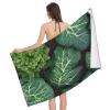 ZHANLEI Microfiber Soft Pool Bath Towel 52x32 inch, Beach Towel Quick Dry Towel for Bathroom,Pool,gym,travel,beach - Green Succulent view 1