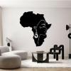 Africa Woman Metal Wall Art, Africa Map Metal Wall Decor, African Wall Art, Metal Africa Map Decor, Black Woman Wall Art, Woman Silhouette Wall Art, Wall Decor Living Room (Silver, 35"x39"|90x100cm) view 2