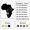 Africa Woman Metal Wall Art, Africa Map Metal Wall Decor, African Wall Art, Metal Africa Map Decor, Black Woman Wall Art, Woman Silhouette Wall Art, Wall Decor Living Room (Silver, 35"x39"|90x100cm) view 4