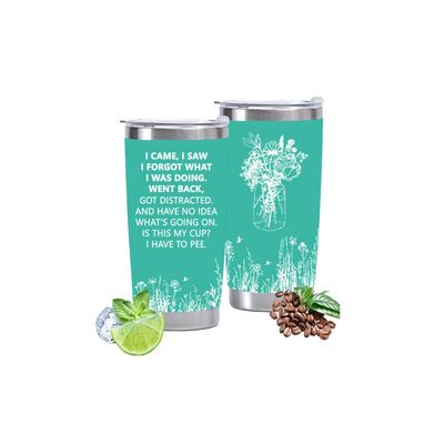 Cessfle I Came I Saw I Forgot Tumbler, Funny Senior Citizens, 20 oz Senior Tumbler with Lid, Stainless Steel Insulated Coffee Mug, Funny Sarcasti Gifts for Elderly Grandpa Grandma-Green