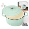 Ciwete 6 QT Dutch Oven Pot with Lid, Enameled Cast Iron Dutch Oven for Bread Making, Braiser, Cooking, Dual Handles, Oven Safe up to 500 F or on Stovetop, Gifts for Family - Mint Green view 1