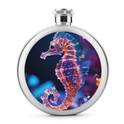 Marine Organism Liquor Flask for Women, Stainless Steel Wine Flask, Seahorse Hip Flasks for Liquor, Portable Leakproof Liquor Flask for Drink Bar Beach BBQS And Outdoor,Capacity 5 Oz