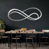 Infinity Metal Wall Decor, Infinity Wall Art, Unlimited Symbol Sign, Abstract Wall Art, Abstract Metal Wall Hanging, Wall Decor for Bedroom, Living Room, Wedding Gift (Silver, 9"x24"|23x60cm) view 1