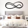 Infinity Metal Wall Decor, Infinity Wall Art, Unlimited Symbol Sign, Abstract Wall Art, Abstract Metal Wall Hanging, Wall Decor for Bedroom, Living Room, Wedding Gift (Silver, 9"x24"|23x60cm) view 2