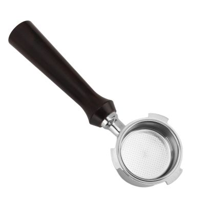 FLEXMAN 51mm Bottomless Coffee Portafilter, 3 Ears Single Layer Stainless Steel Portafilter Coffee Machine Bottomless Filter with Solid Wood Handle for EC0680 EC0685 (F Sandalwood)