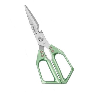 1pc Heavy-Duty Kitchen Scissors Stainless Steel Multi-Purpose Shears for Meat and Roast Cutting Household Cooking Food Scissors (Green)