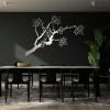 Leaves Large Metal Wall Art - Autumn, Fall Leaf Decor for Living Room & Outside (Silver, 48"x34" | 121x87cm) view 1