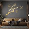 Leaves Large Metal Wall Art - Autumn, Fall Leaf Decor for Living Room & Outside (Silver, 48"x34" | 121x87cm) view 2