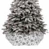 Christmas Tree Collar, Black Grey Coastal Tree Skirts Xmas Tree Trunk Ring Collar Box Stand Cover for Artificial Trees Base Holder Cover Festival Decor Ocean Beach Coral Starfish Nautical 6PCS-17x10 view 1
