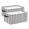 BOBOWUNY Black Stripes Large Storage Baskets Bins Geometric Vertical Linens Modern Minimalism Collapsible Storage Box Laundry Organizer for Closet Shelf Nursery Kids Bedroom 15x11x9.5 2 Pack view 1
