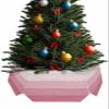 Christmas Tree Collar, Pink Grey Ombre Tree Skirts Xmas Tree Trunk Ring Collar Box Stand Cover for Artificial Trees Base Holder Cover Festival Decor Farmhouse Retro Rustic Wood Stripes 6PCS-14.5x10 view 1