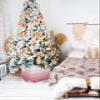 Christmas Tree Collar, Pink Grey Ombre Tree Skirts Xmas Tree Trunk Ring Collar Box Stand Cover for Artificial Trees Base Holder Cover Festival Decor Farmhouse Retro Rustic Wood Stripes 6PCS-14.5x10 view 4