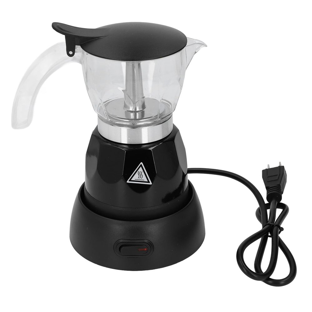 Asixxsix Electric Espresso Maker, 150ML Electric Espresso Coffee Maker, Electric mocha Pot with Detachable Base, Aluminum Electric Mocha Pot, Coffee Machine for Home Kitchen Office