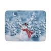 Blue Snowman Dish Drying Mat Winter Pine Tree Drainer Rack Mats 18x24 Inch Absorbent Fast Dry Dish Pad Protector Kitchen Counter Accessories view 1