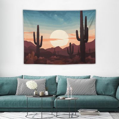 WSOIHFEC Tapestry Wide Wall Hanging Desert With Cactus Tapestry 30"x40" Vintage Tapestry Lightweight Wall Blanket Soft Mural Aesthetic Tapestries for Bedroom Dorm Bath Home Wall Art Decor