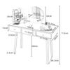 Vanity Table Set with LED Light HD Mirror and 3 Large Drawers Mini Makeup Dressing Table for Apartment Bedroom Dressing Desk Furniture Blue 80CM view 2