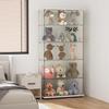 Goujxcy 74" Curio Cabinet, 5 Shelves Storage Cabinet with 2 Doors, Glass Display Cabinet, Collectibles Toy Organizers Rack, Display Shelf, Kids Bookshelf and Bookcase for Playroom, Bedroom, White view 4