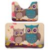 OURTEV Bathroom Rug Sets of 2 Bath Mat Cute Owls Absorbent Bath Rugs Set Non-Slip Toilet Mat U Shape Contour Rug Dry Quickly Shower Mat for Bathroom Bedroom Kitchen view 1