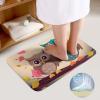 OURTEV Bathroom Rug Sets of 2 Bath Mat Cute Owls Absorbent Bath Rugs Set Non-Slip Toilet Mat U Shape Contour Rug Dry Quickly Shower Mat for Bathroom Bedroom Kitchen view 4