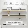 pujindu Floating Metal Wall Shelf with LED Light, Modern Storage Shelves Wall Mounted Light-Emitting Shelves, Lighted Display Stand for Entrance Bar Bathroom(23.6x7.9x2.4in-1pcs) view 3