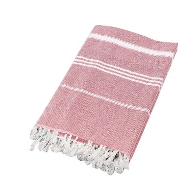 Turkish Beach Towel 70 X 40 Inch Oversized Lightweight, Quick Dry, Sand Free, Soft, Absorbent, Stripe Cotton Microfiber Pink Beach Towel for Men Women Adults Travel, Bath, Pool, Yoga, Gym, Spa