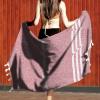 Turkish Beach Towel 70 X 40 Inch Oversized Lightweight, Quick Dry, Sand Free, Soft, Absorbent, Stripe Cotton Microfiber Pink Beach Towel for Men Women Adults Travel, Bath, Pool, Yoga, Gym, Spa view 2