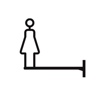 YYPTT Aluminum Alloy Wall Side Hanging Door Toilet Sign, 17.8cm/7in Gold/Black/Silver Wc Door Listing-barrier-free Hotel and Homestay Toilet Sign Guide 1PC(Women's Black 17.8x19.8cm)