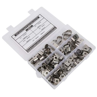 KIMISS 80PCs R Type Clip Cable Clamp Kit Hardware Parts 304 Less Steel 6-16mm Professional Accessories, KIMISSn6aru587h9