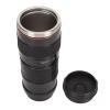 Asixxsix Camera Lens Coffee Mug, Stainless Steel Cup with Lid and Spoon, for Photographers Men Women, Portable Travel Mug (Black) view 3