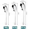 Silver Mirror Stainless Steel Soup Spoon Tableware Flatware Home Kitchen Deepen Large Capacity Fork Spoon Polished M-Spoon view 2