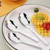 Silver Mirror Stainless Steel Soup Spoon Tableware Flatware Home Kitchen Deepen Large Capacity Fork Spoon Polished M-Spoon view 4