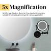 Aptations 9" LED Round Mirror - 1X & 5X Magnification | Switchable Cool & Warm Light | Hardwired LED Arm Wall Mirror | Makeup Mirror for Vanity, Bedroom, Bathroom | Energy Efficient (Matte Black) view 2