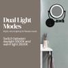 Aptations 9" LED Round Mirror - 1X & 5X Magnification | Switchable Cool & Warm Light | Hardwired LED Arm Wall Mirror | Makeup Mirror for Vanity, Bedroom, Bathroom | Energy Efficient (Matte Black) view 3