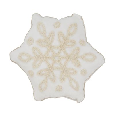 SARO LIFESTYLE Crystal Frost Snowflake Poly Filled Throw Pillow