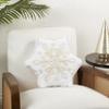 SARO LIFESTYLE Crystal Frost Snowflake Poly Filled Throw Pillow view 3