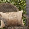SARO LIFESTYLE Earthy Jute Banded Outdoor Down Filled Throw Pillow view 3