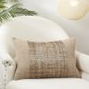 SARO LIFESTYLE Earthy Jute Banded Outdoor Down Filled Throw Pillow view 4