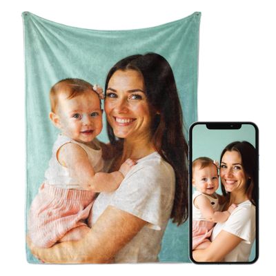 Ships Next Day - Custom Blanket with Picture - Printed in USA - Personalized Blanket for Adults & Kids - Customized Gifts for Mom Dad Couple Girlfriend Boyfriend Wife Husband (Fleece Throw - 30x40)