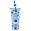 Silver Buffalo Care Bears Grumpy Bear Glitter Plastic Cold Cup with Lid and Straw Topper, 24 Ounces view 1