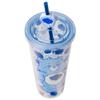 Silver Buffalo Care Bears Grumpy Bear Glitter Plastic Cold Cup with Lid and Straw Topper, 24 Ounces view 3