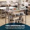 Express KitchQuip Stainless Steel Work Table with 1.5" Backsplash and 2 Shelves | NSF (60" Long x 30" Deep) view 4