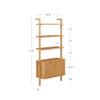 Nathan James Jasper 3-Shelf Solid Wall Mounted Bookcase, Bohemian Bookshelf with Cabinet with Fluted Doors, Set of 3 view 2