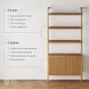 Nathan James Jasper 3-Shelf Solid Wall Mounted Bookcase, Bohemian Bookshelf with Cabinet with Fluted Doors, Set of 3 view 4