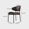 Dining Chairs Modern PU Leather Dining Chairs, High Back Upholstered Dining Room Kitchen Side Chair with Metal Legs and Curved Back for Home/Living Room/Bedroom/Office Dining Room Chairs(Beige) view 2