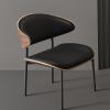 Dining Chairs Modern PU Leather Dining Chairs, High Back Upholstered Dining Room Kitchen Side Chair with Metal Legs and Curved Back for Home/Living Room/Bedroom/Office Dining Room Chairs(Beige) view 3