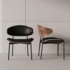 Dining Chairs Modern PU Leather Dining Chairs, High Back Upholstered Dining Room Kitchen Side Chair with Metal Legs and Curved Back for Home/Living Room/Bedroom/Office Dining Room Chairs(Beige) view 4