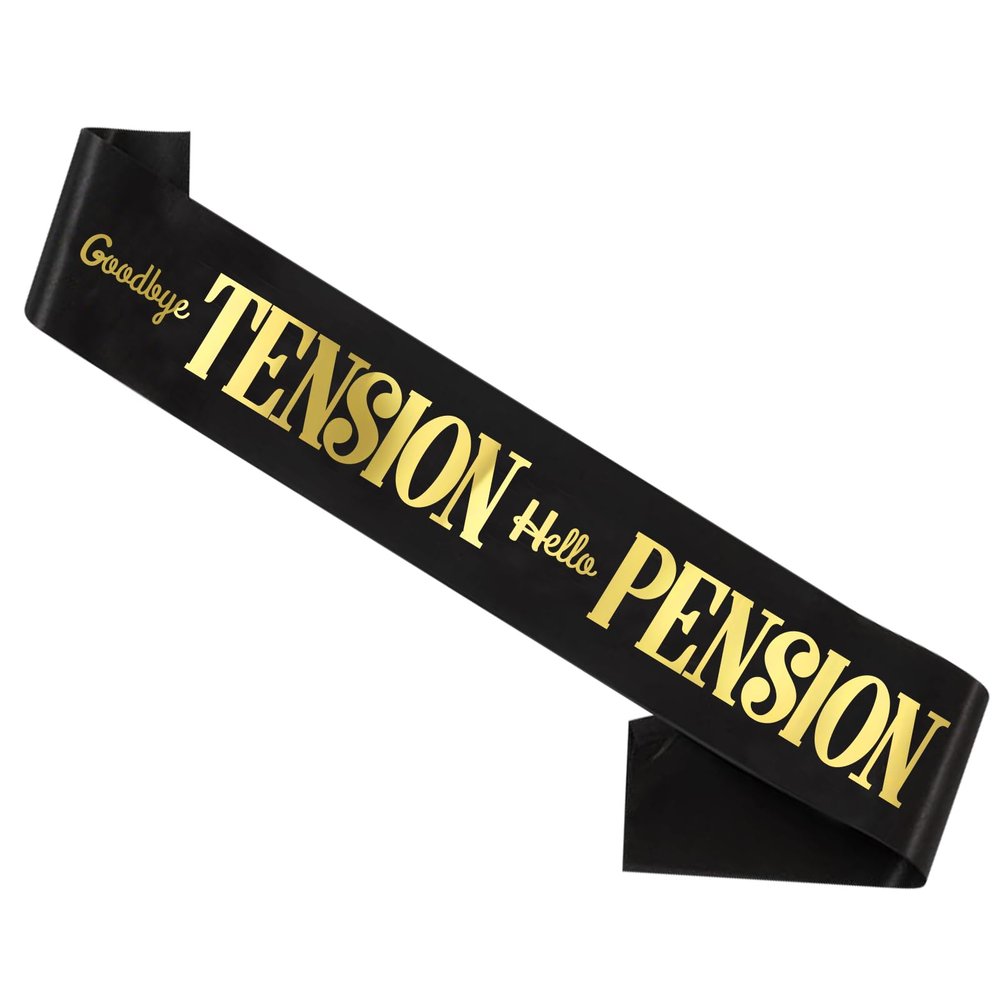 Elegant Retired Sash with Gold Foil - Funny Black Retirement Party Sash Decorations for Both Women and Men Retirement Party Supplies & Large Enough Size (35.6x3.74 inch)
