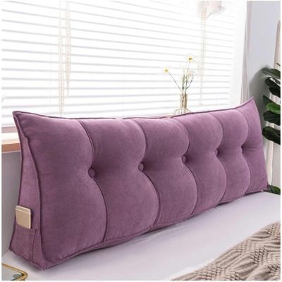 Wzglod Wedge Headboard Pillows + Bed Wedge Pillow for Rest and Reading, Super Soft Triangular Bedside Cushion, Positioning Support Long Reading Pillows for Bed Daybed Sofa-